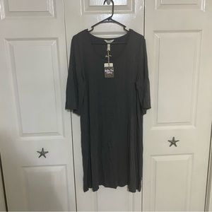 Matilda Jane Clothing sz L gray Live to Teach dress